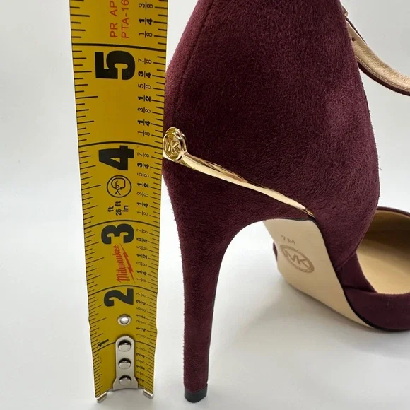 Michael Kors Wine Burgundy Suede High Heels - Picture 9 of 9